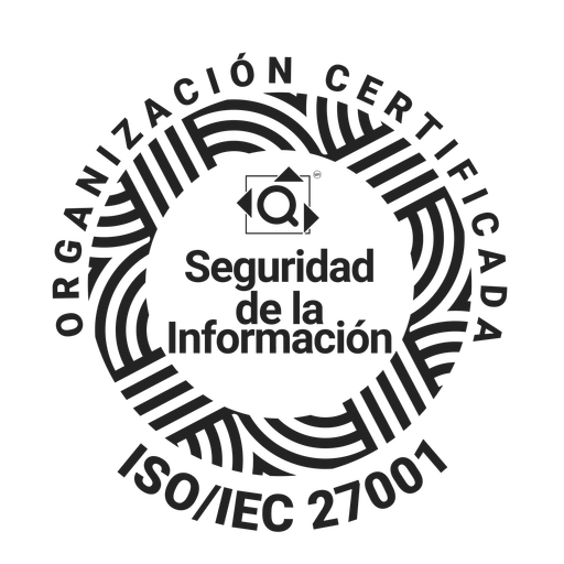 Sello de organización certificada en ISO/IEC 27001, Seguridad de la Información, emitido por NYCE